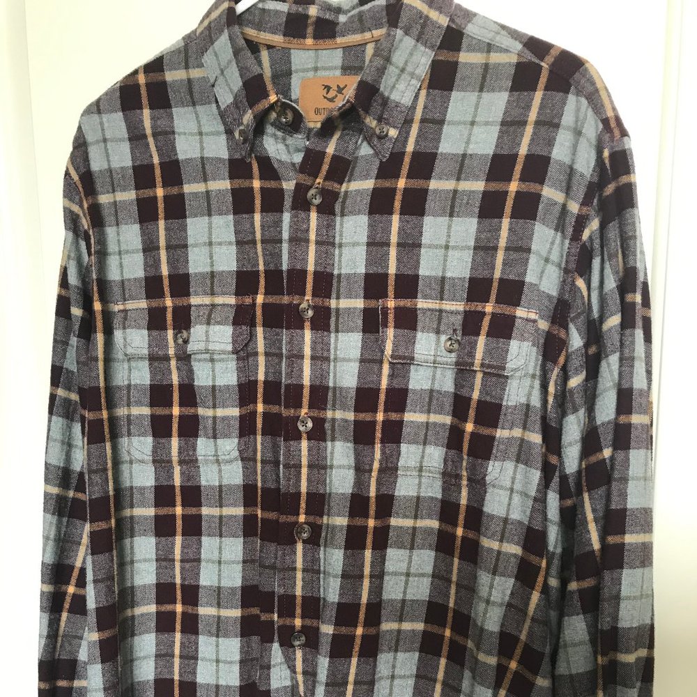 Outdoor Life Burgundy/Gold Flannel - Large